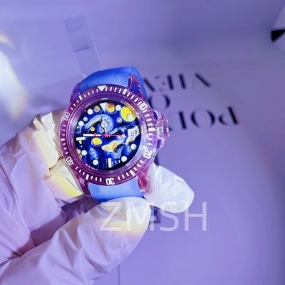 Lab-Grown Gray-Violet Sapphire Watch Case